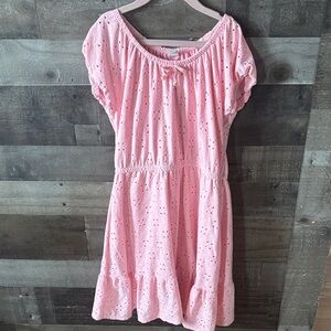 Pink spring textured dress